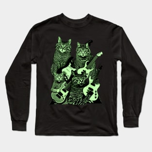 GUITAR CATS (green version) Long Sleeve T-Shirt